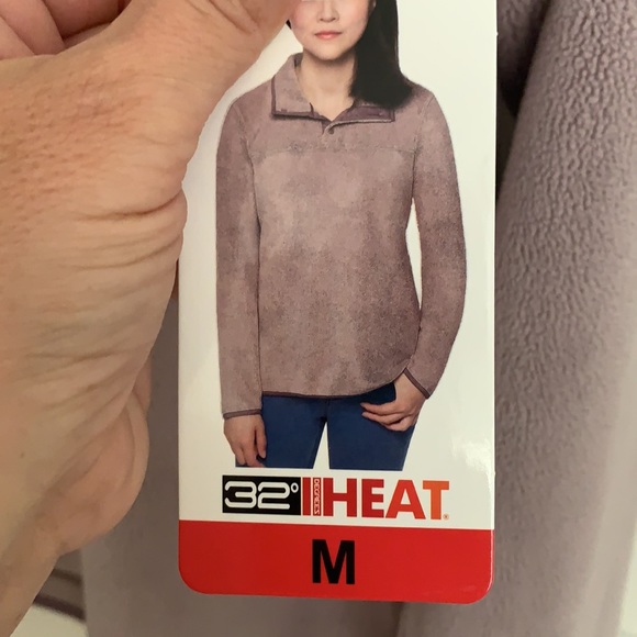 NWT!32 Degrees Ladies' Button Snap Fleece Pullover - Picture 5 of 5